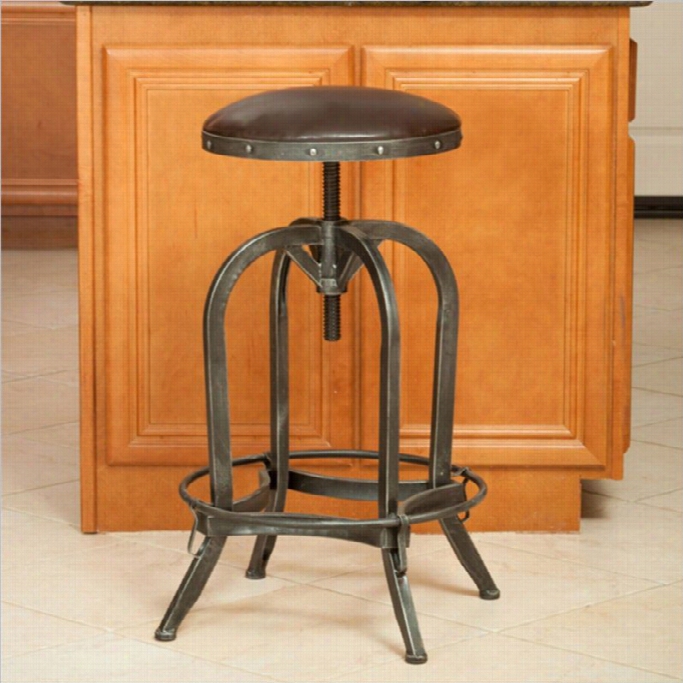 Trent Home 26 Rina Leather Adjustable Bar Stool In Broen