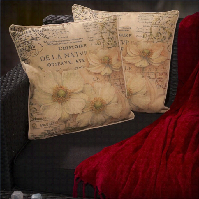 Trent Home Marina Flower Scriot Pillows (set Of 2)