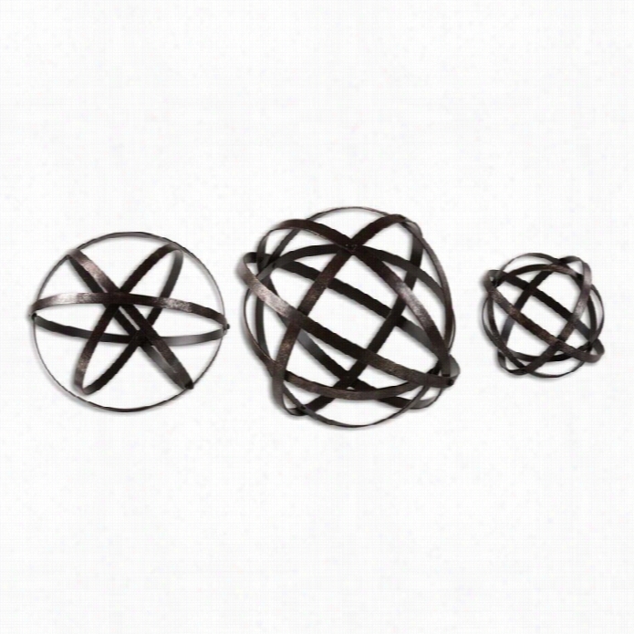 Uttermost Sttetson Bronze Spheres (set Of 3)
