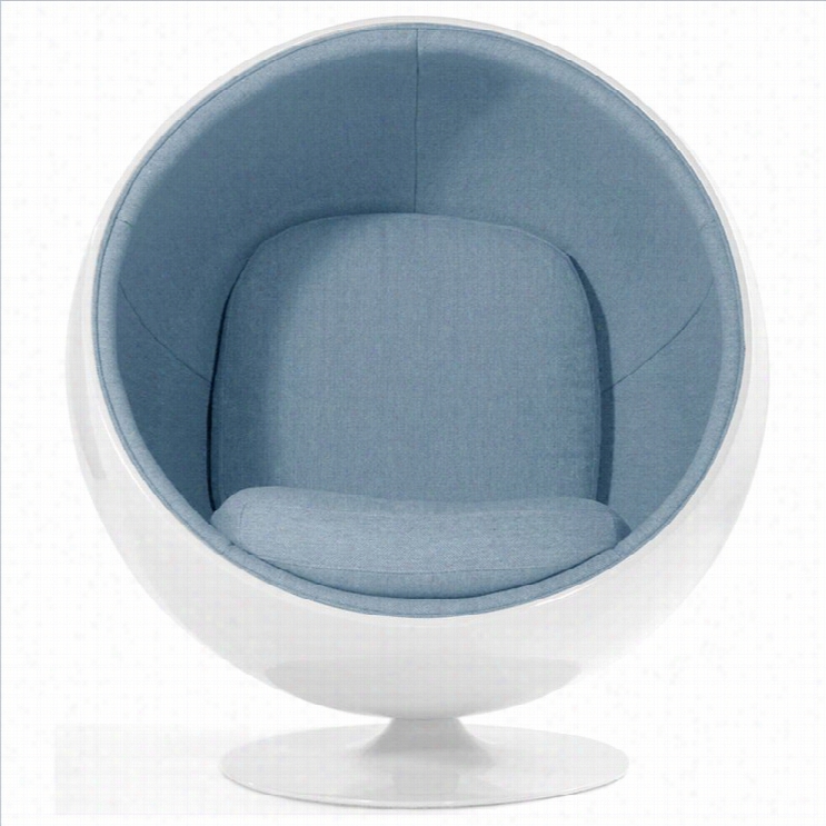 Aeon Furnitre Luna Fiber Glass Egg Chair In White And Blue