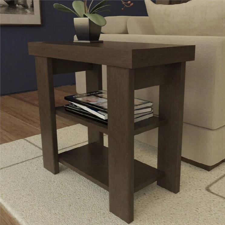 Ameriwood Hollow Core End Table In Black Forest