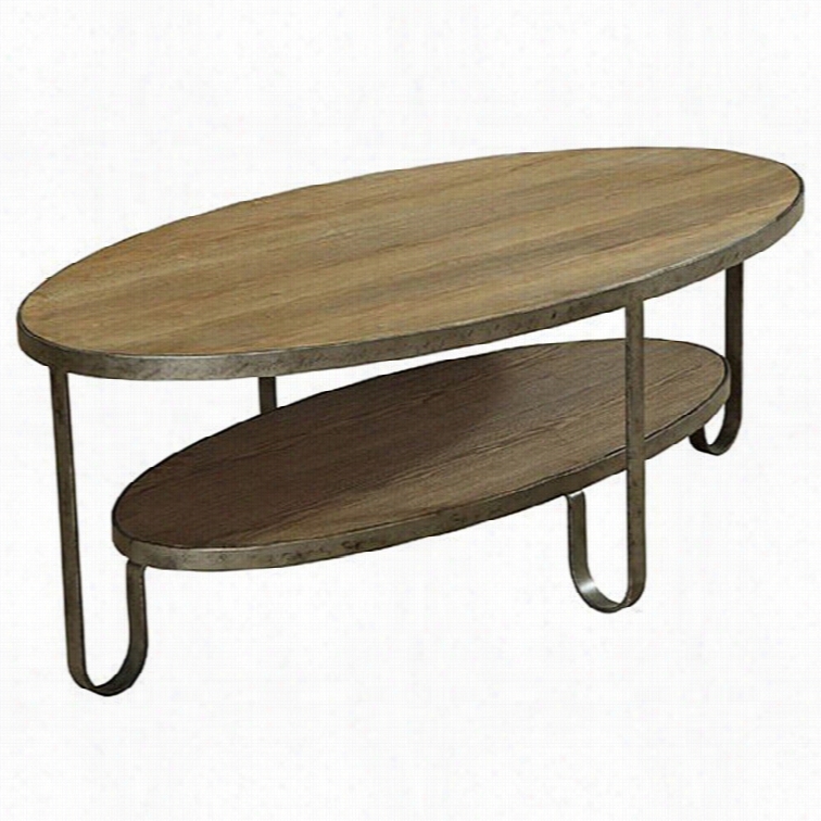 Armen Living Barstow Coffee Table In Natural And Gunetal