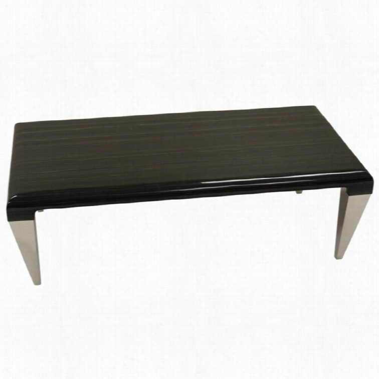Armen Living Chow Contemporary Marble Coffee Table In Black