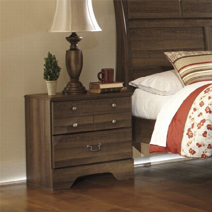 Ashley Allymore 2 Drawer Wood Nightstand In Brown