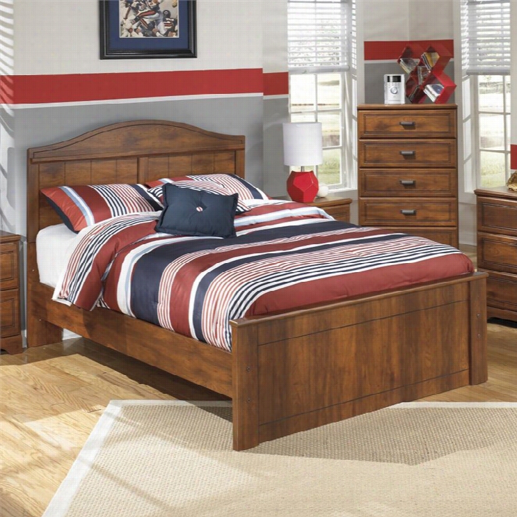 Ashley Barchan Wood Full Pane Bed In Brown