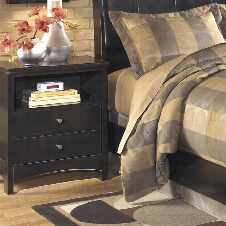 Ashley Harmony 1 Drawer Forest Nightstand In Dark Brown