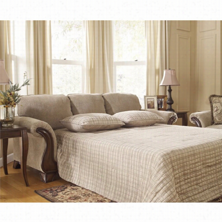 Azhley Lanett  Fabric Queen Size Sleeper Sofa In Barley