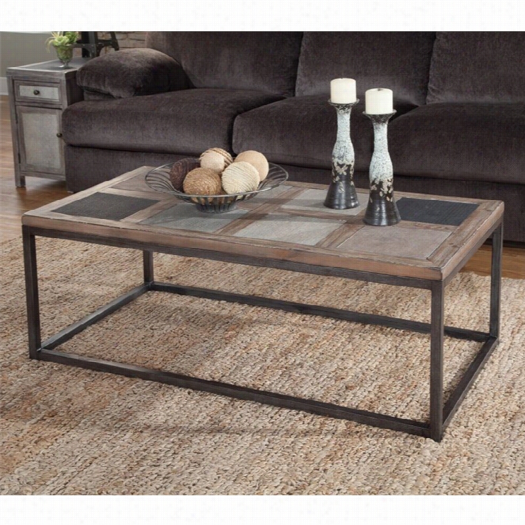 Ashley Tamilo Rectangular Coffee Table In Grayish Bdown