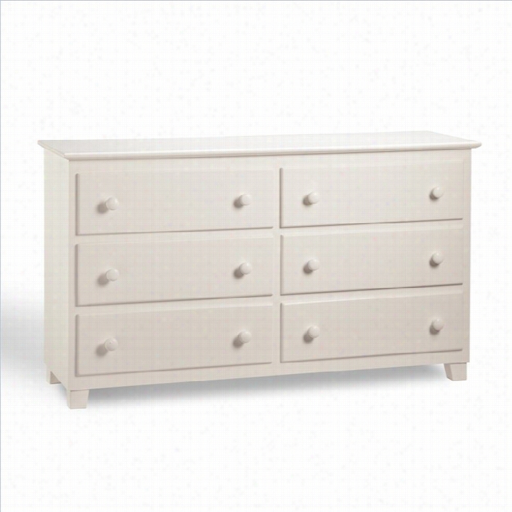 Atlantic Furniture 6 Drawer Dresser In White