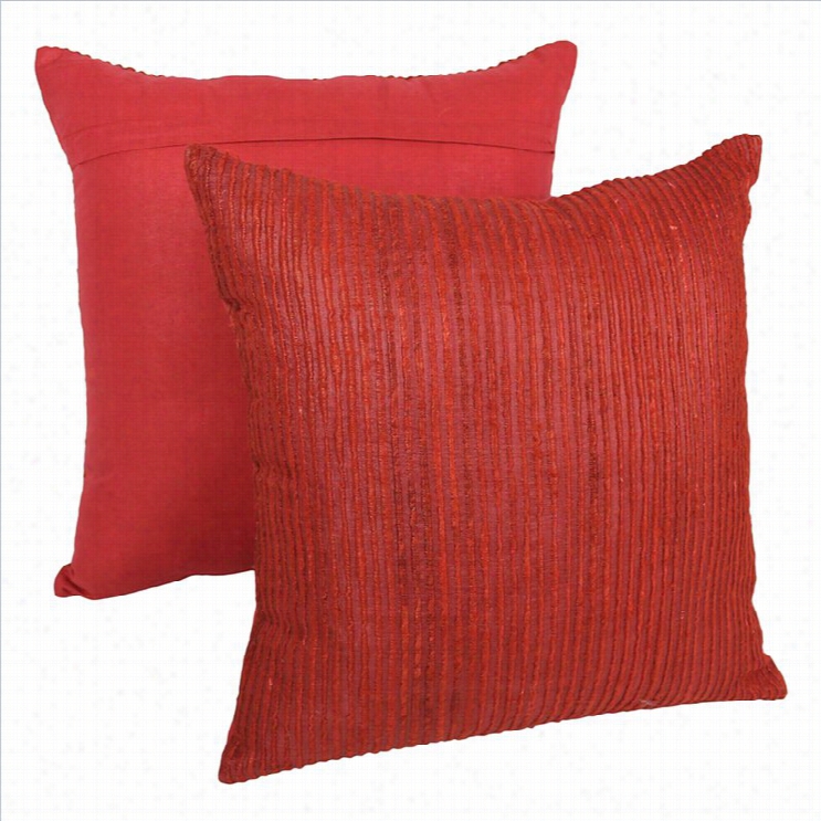 Blazing Needles Woven Throw Pillows In Red (set Of 2)