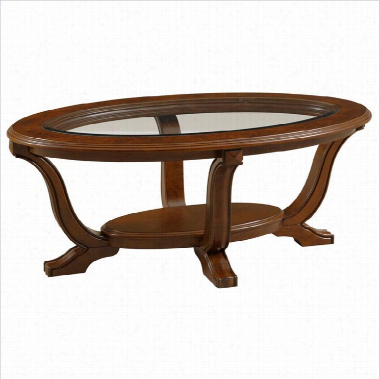 Broyhilll Ana Ovaal Cocktail Table In Cherry