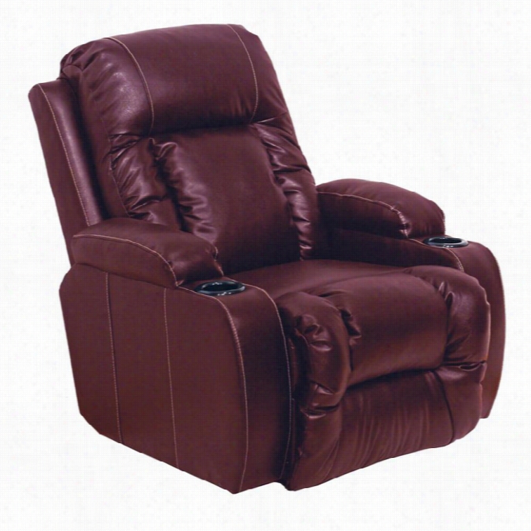 Catnapper Top Gun Leather Home Theater Recliner In Red