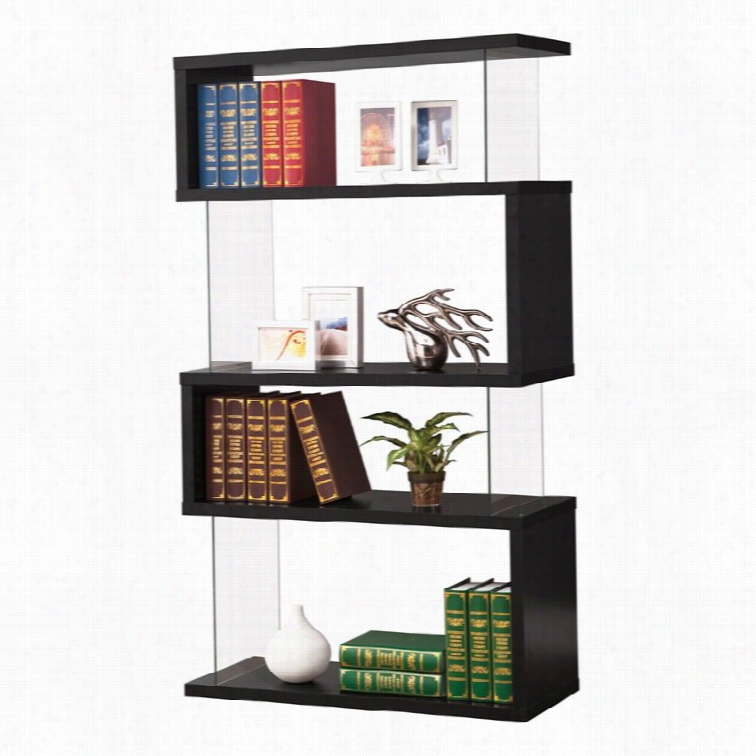 Coaster Asymemtrical Snaking Bookshelf In Black