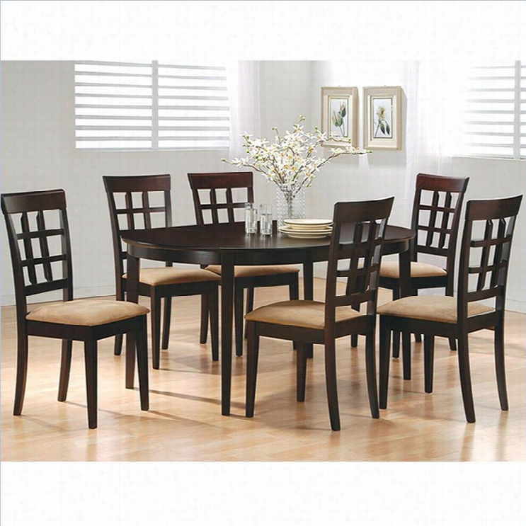 Coaster Hyde 7 Piece Dining Sdt In Cappuccino