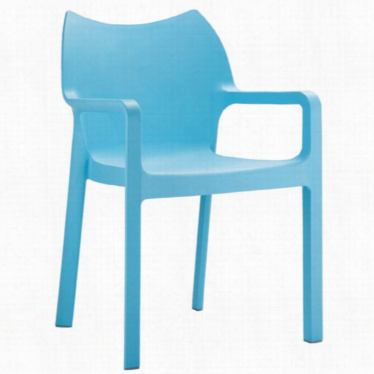 Compami A Diva Resin Outdoor Dining Arm Chair In Light Blue