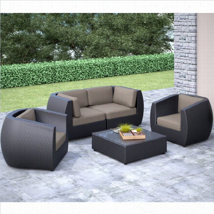 Corliving Seattle Curved 5 Pc Sofa And Chair Patio Set