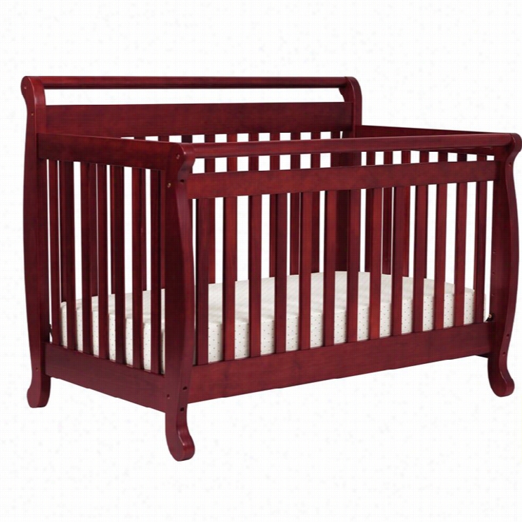 Davinci Emily 4-in-1 Convertible Wod Babyy Crib With Tdler  Rail In Cherry