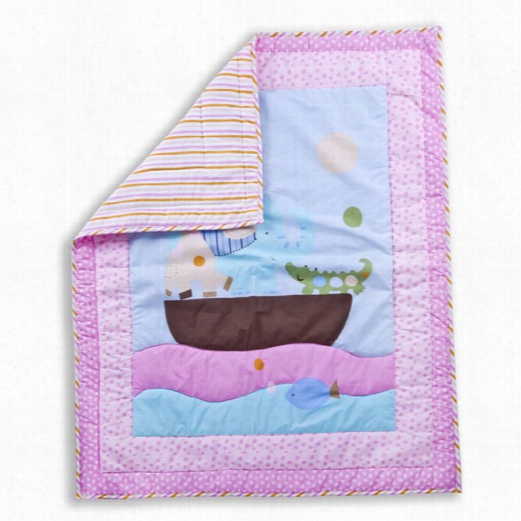 Dream Onm E Sea Friends 2-piece Reversible Portable Crib Bedding Set