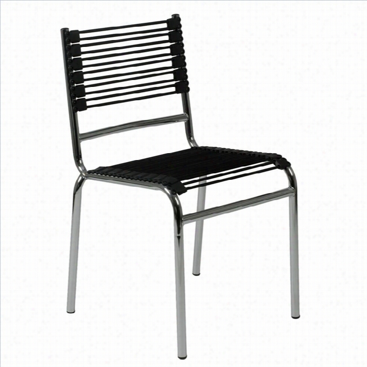 Eurostyle Bungie Stacking Stacking Dniing Chair In Black And Chrome