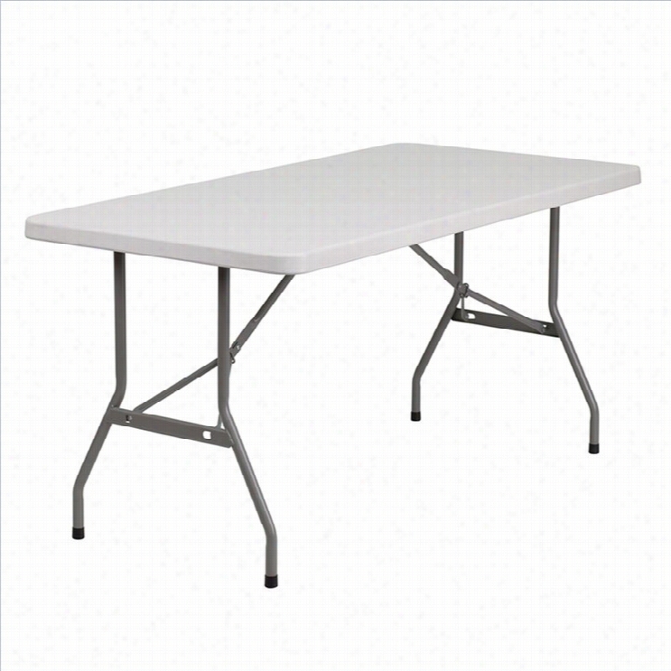 Flash Furniture Blow Molded Plastic Plait Table In White