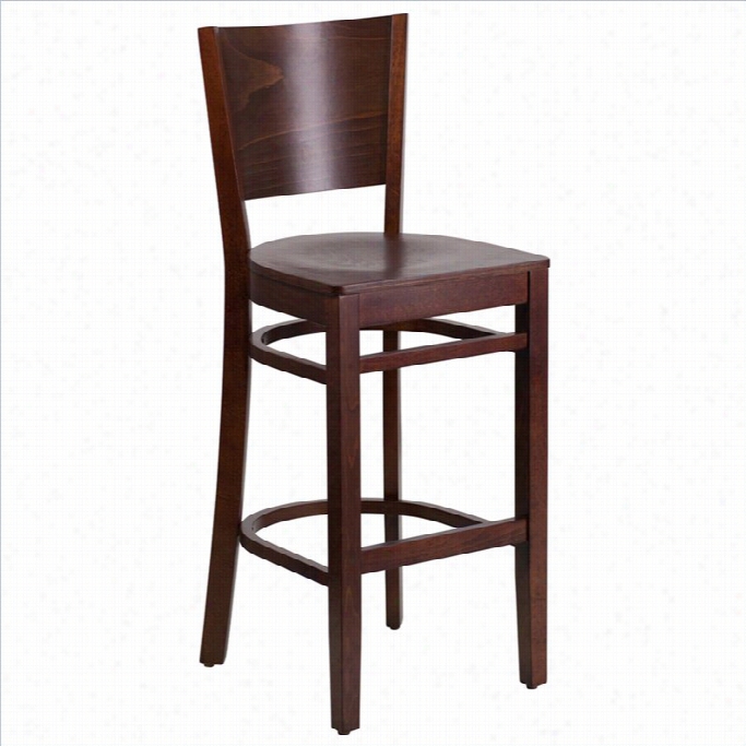 Flash Furniture Lacy Series 43.5 Restaurant Bar Stool In Wlnut