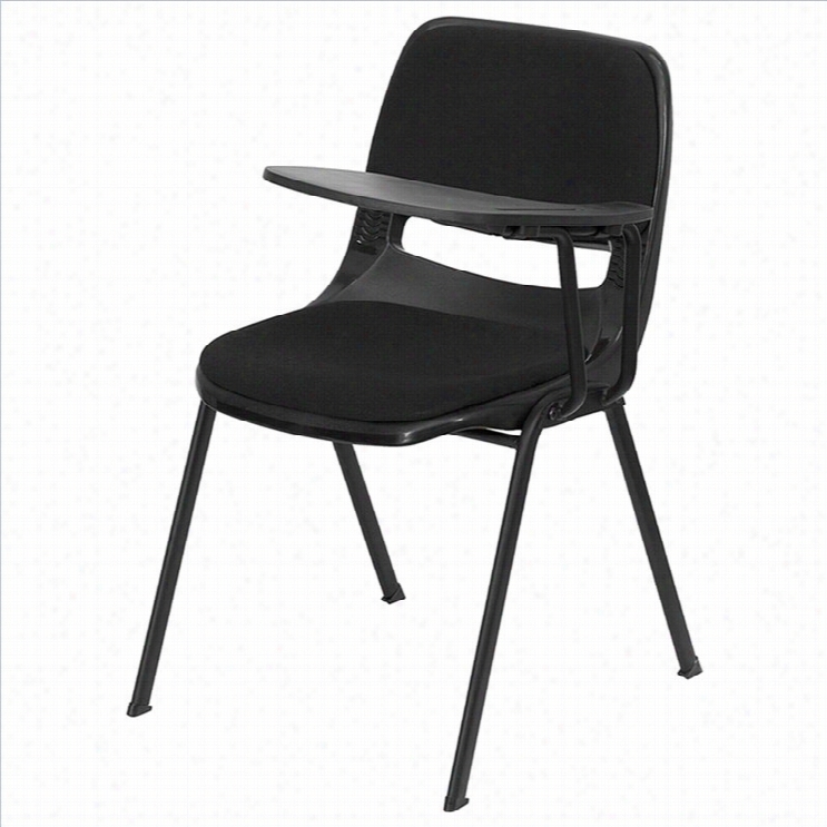 Flaah Appendages Padded Ergonomic Shell Stacking Plait  Chair In Black