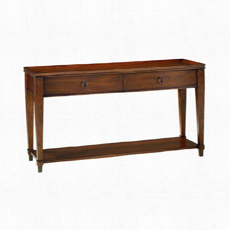 Hammary Unset Valley Sofa Table In Rich Maohgany