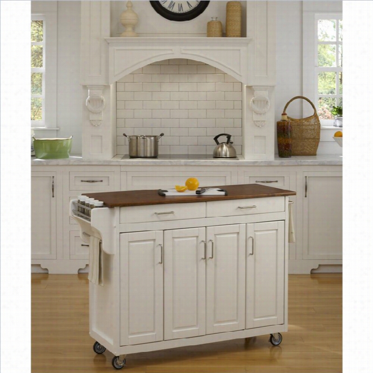 Home Styles Create-a-cart  In White Finish With Oak To P