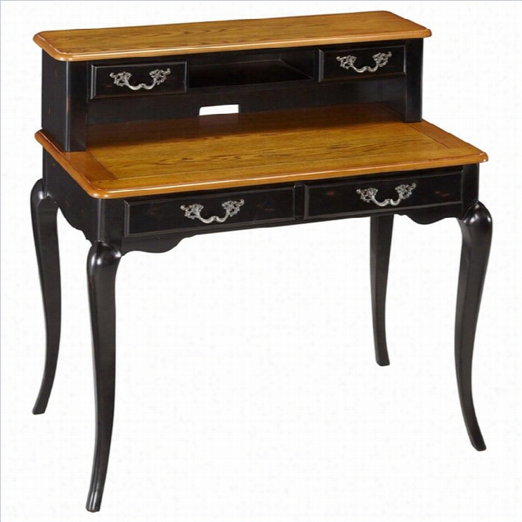 Home Styles French Countryside Student Desk And Hutch In Oak And Rubbed Black
