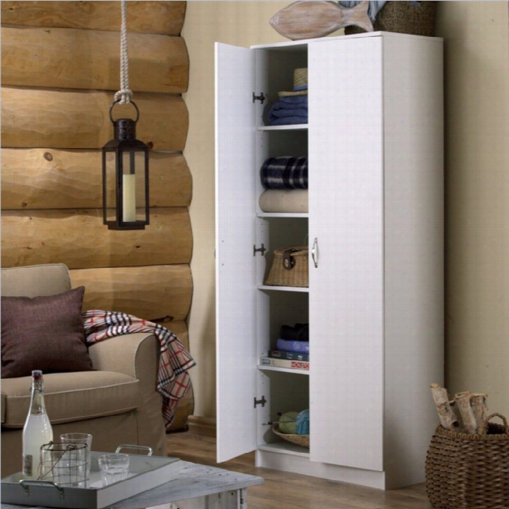 Homestar Storage Cabinet In White Laminate