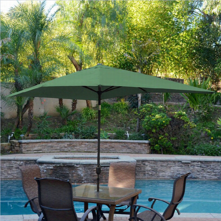 Jeco 65.' X 110'  Alum Inum Patio Market Umbrella Tilt With Crank In Green Fabric Blackp Ole