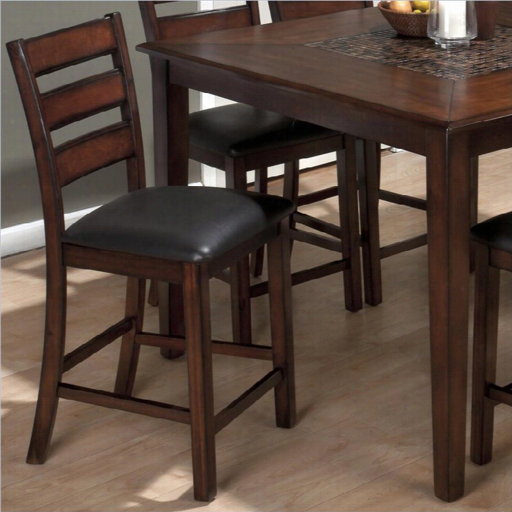 Jofrn 697 Series2 3.5 Slat  Back Bar Stool In Barqoue Brown (set Of 2)