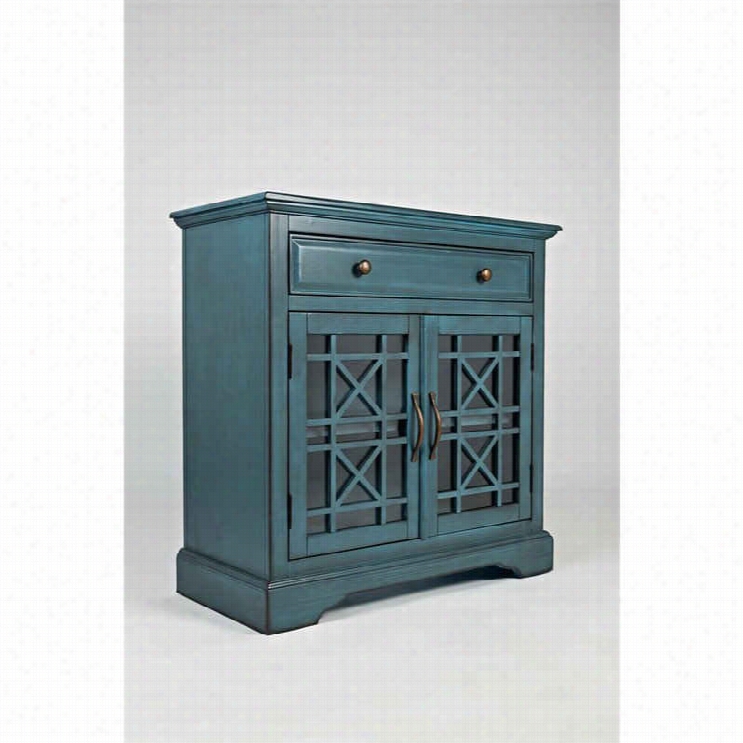 Jofran Craftsman One Drawer Accrnt Chest Ni Antique Blue