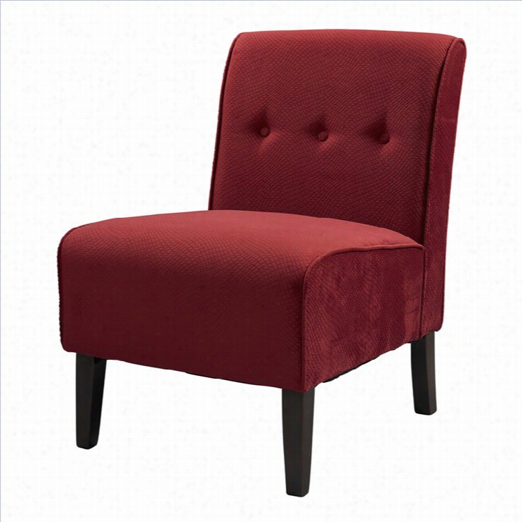 Linon Coco Accent Fabric Tuffed Chair In Walnut