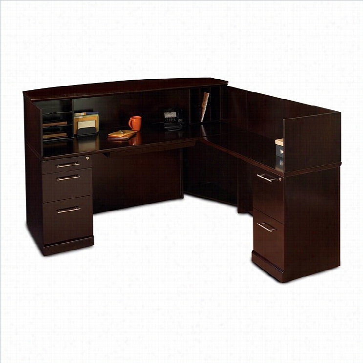 Mayline Sorrenyo Rigjt L-shaped Reception Desk-bourbon Cherry