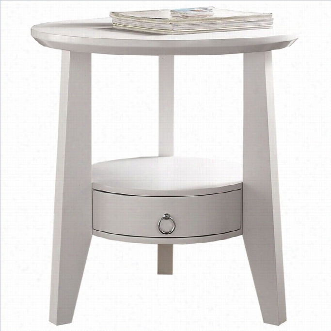 Monarch Accent Ttable In White With Drawre