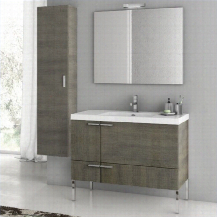 Nameek's  Acf New Space 39 Standong  Bathroom Vanity Set In Grey Oak Snlis