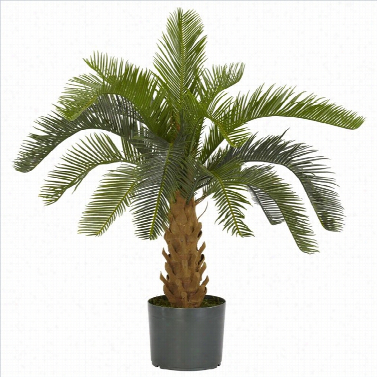Nearly Natural Cycas Silk Plant In Gree En