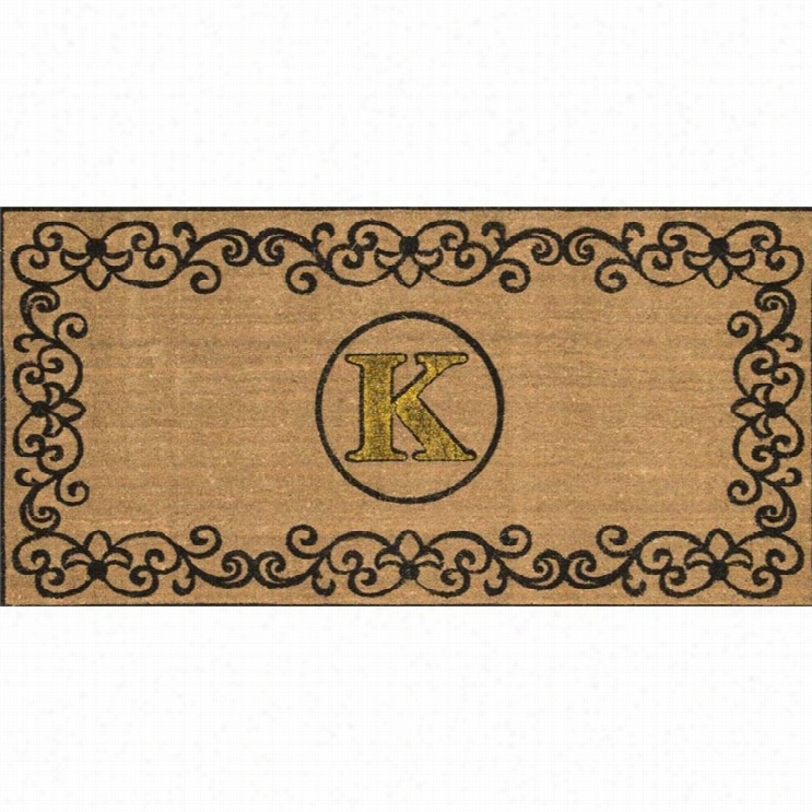 Nuloom 3' X 6' Machine Made Outdoor Doormat Rug In Letter K