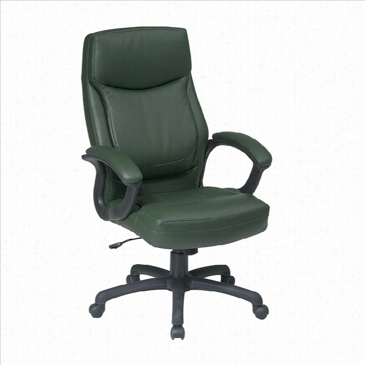 Office Star Executive Eminently Back Green Eco Leather Office Chair