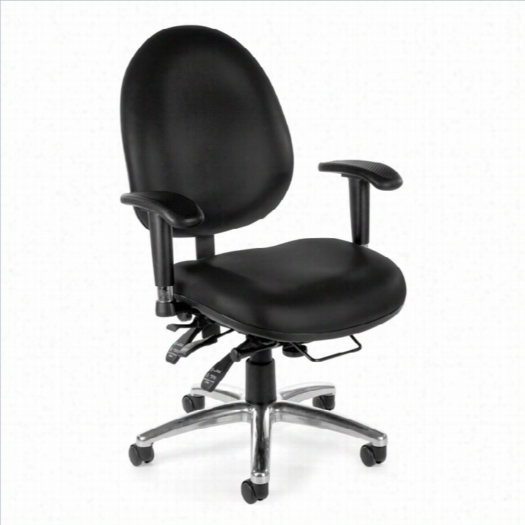 Ofm 24-hour Big And Tall Vinyl Computer Task Office Chair In Black