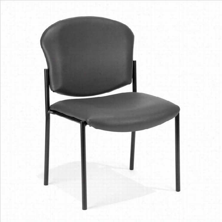Ofm Manor Series Anti-bacterizl Guest Reeption Chair In Charcoal