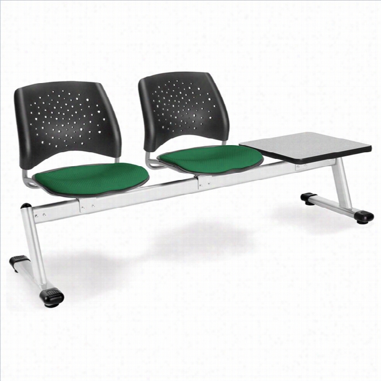 Ofm Star Beam Seating With 2 Seats And Tbale N Forest Gre En And Gray