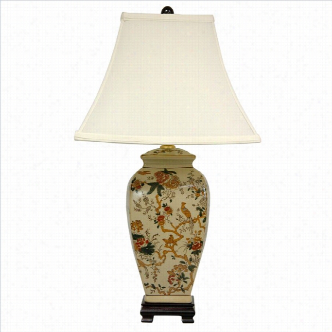 Orieental 25 Autumn Birds And Flowers Vase Lamp