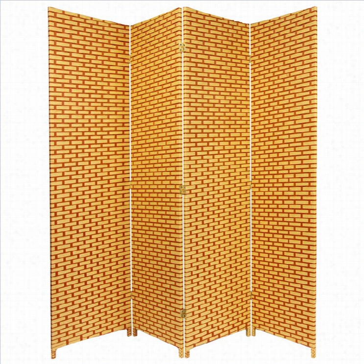 Oriental Roon Divider With 4 Panel Innatural And Rust