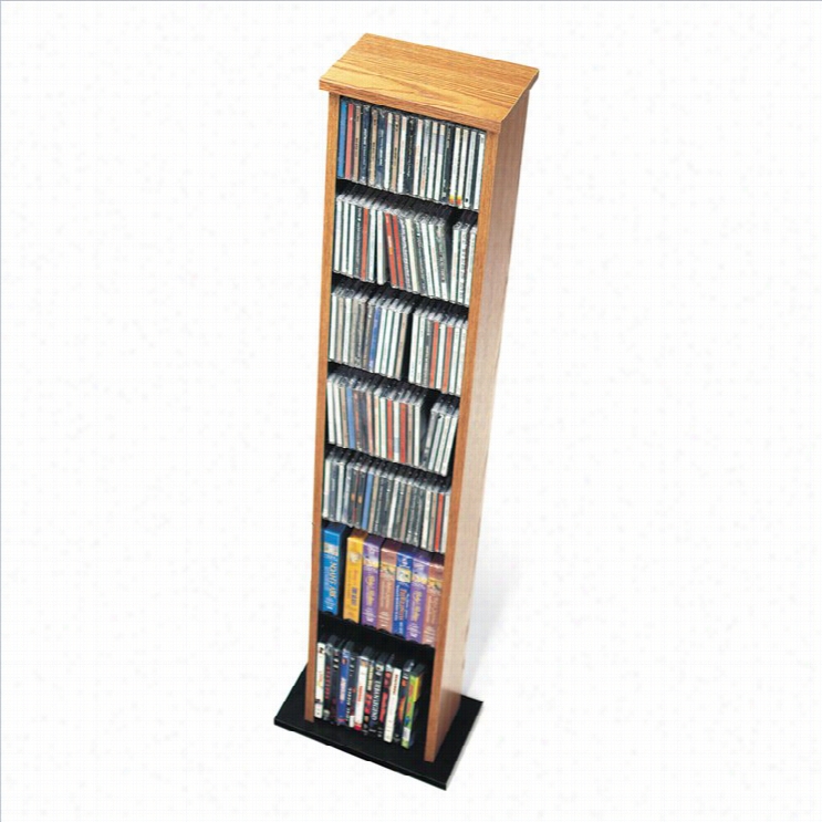 Prepac 51 Slim Multimedia Cd Dvd Storagetower In Oak And Bla Kc