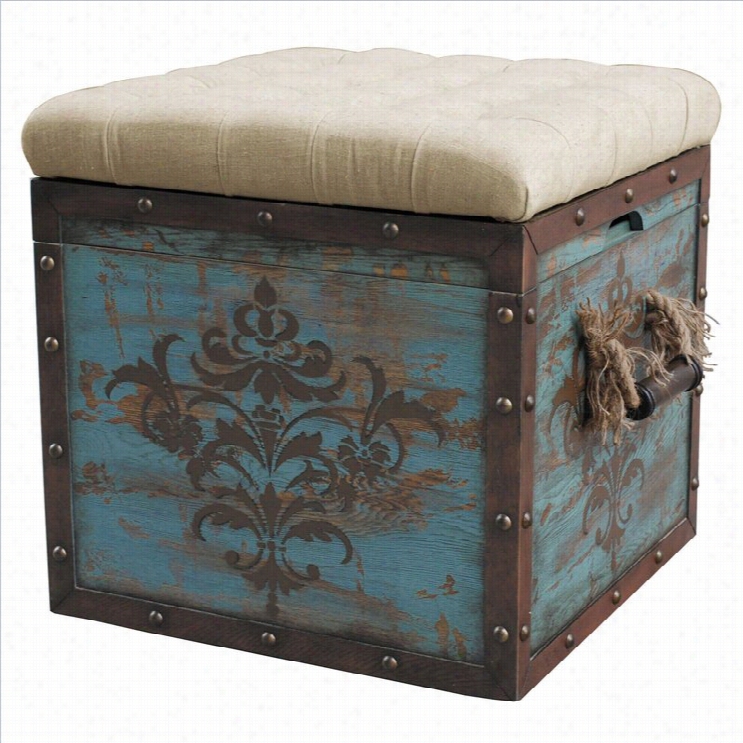 Pulaski Ottoman With Sotrage In Blue