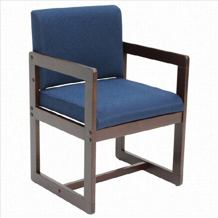 Regency Belcino Sled Side Guest Chair With Arms In Mocha Walnut Adn Livid