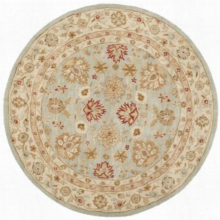 Safavieh Antiquith Grey Blue Traditional Rug - Round 6'