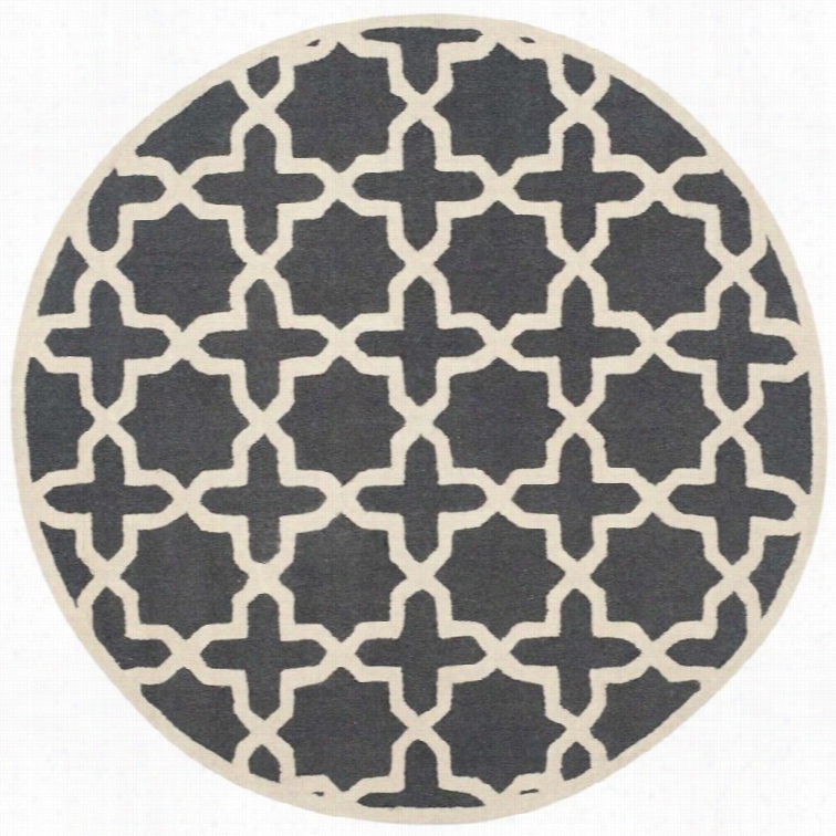 Safavieh Cambridge Dark Grey Transitional Rug - Round 4'